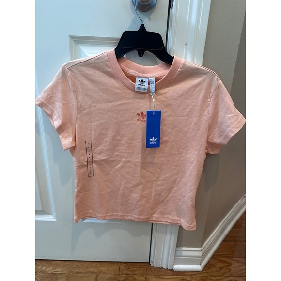 New Adidas Women's ESSENTIALS SLIM T-SHIRT Cropped Tee Casual Top size large $25 - Picture 5 of 11